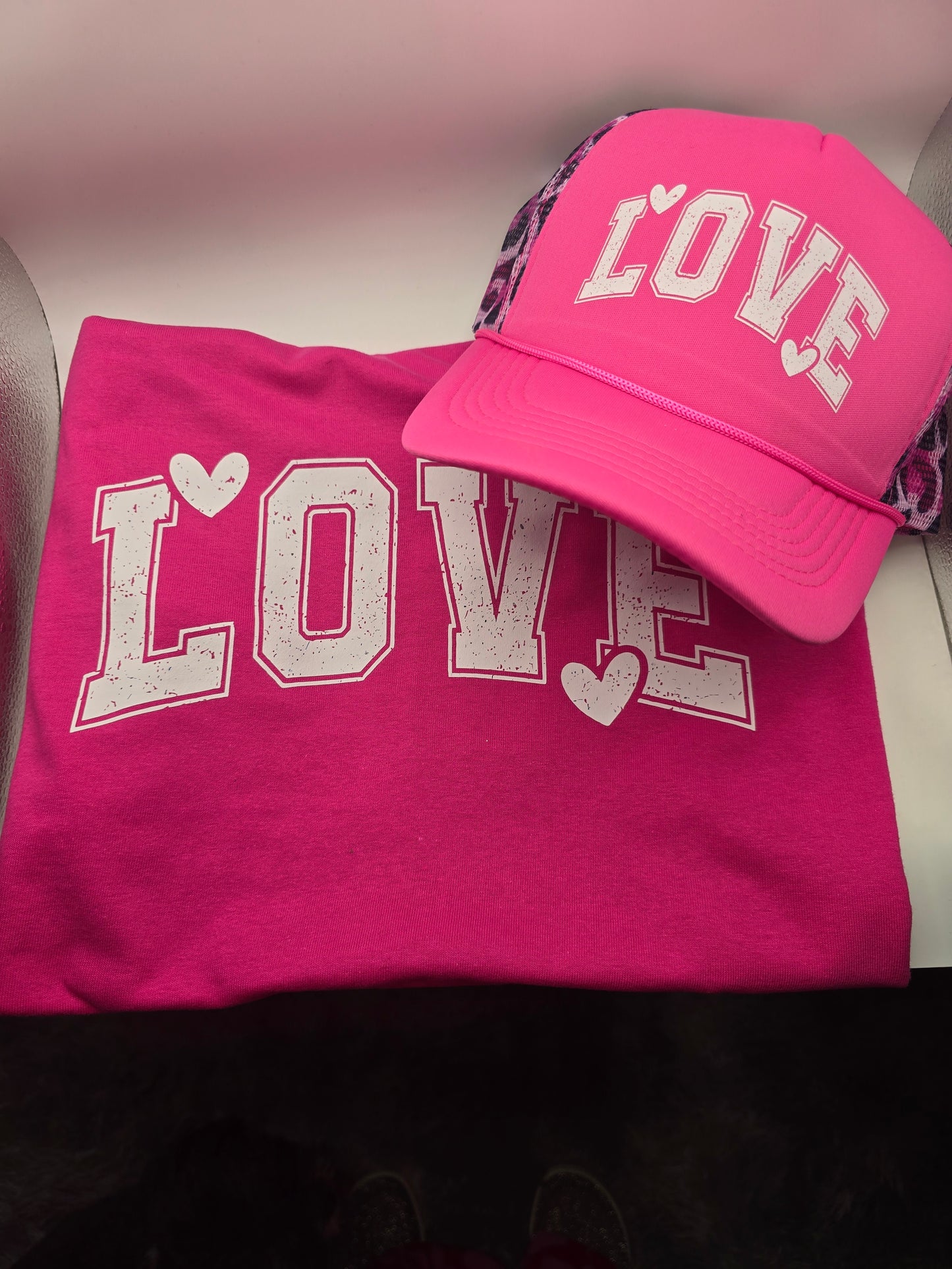 LOVE T-Shirt (Large) and Matching Hat - Valentine's Day Set
