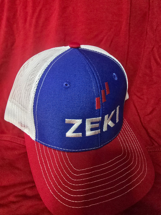 ZEKI Branded Baseball Cap - Red, White & Blue