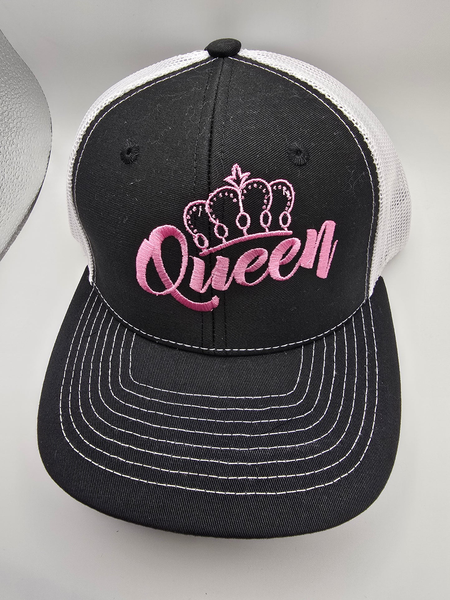 King & Queen Matching Cap Set - Black & White