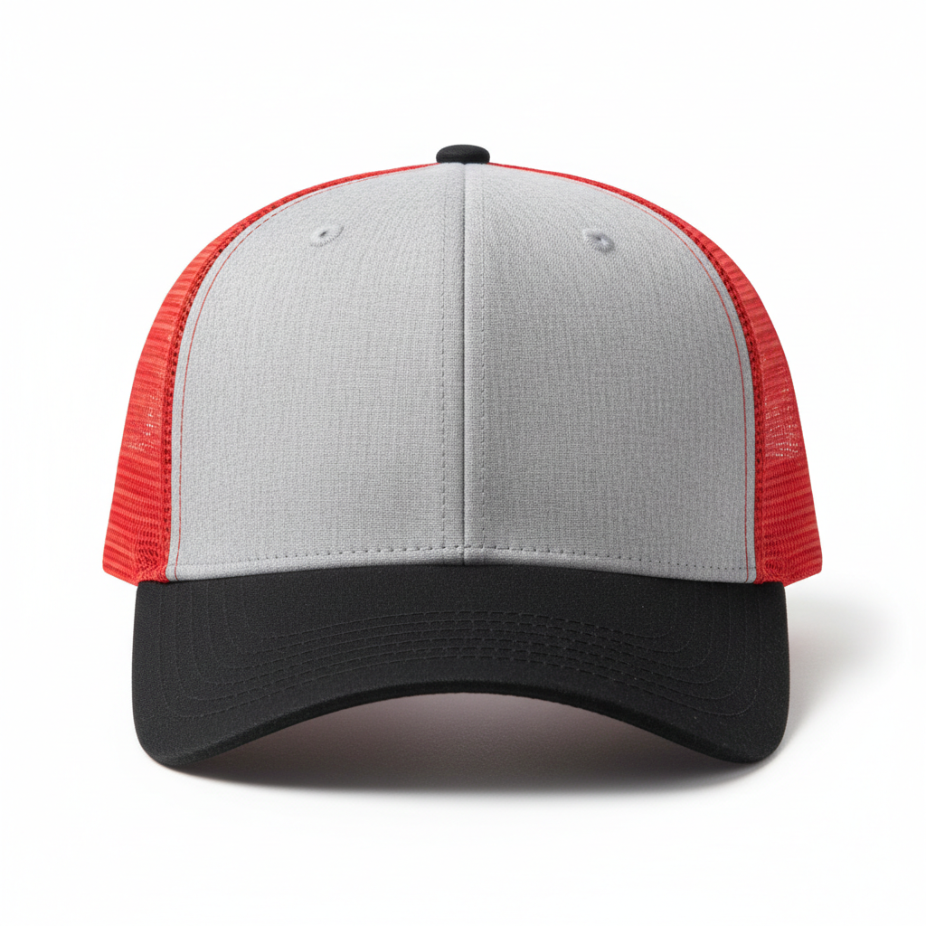 Black/Heather Grey/Red - Front