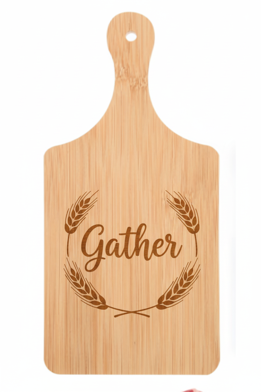 Farmhouse engraved bamboo cutting board