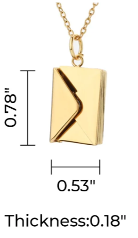 Stainless Steel Envelope Necklace