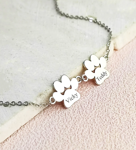 Stainless Steel Dog Paw Bracelet