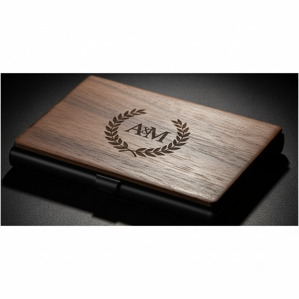 Wooden Business Card Case - Custom Laser Engraved