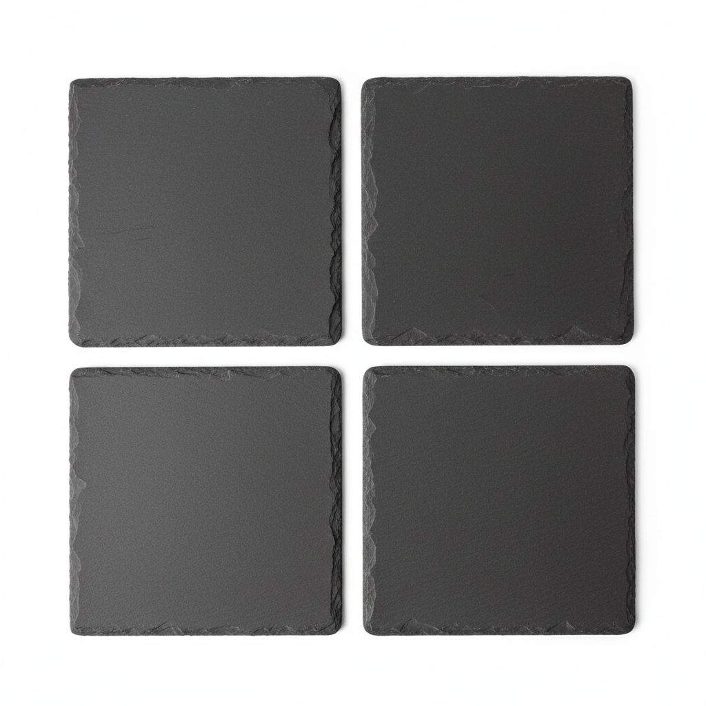 Set of 4 blank slate coasters
