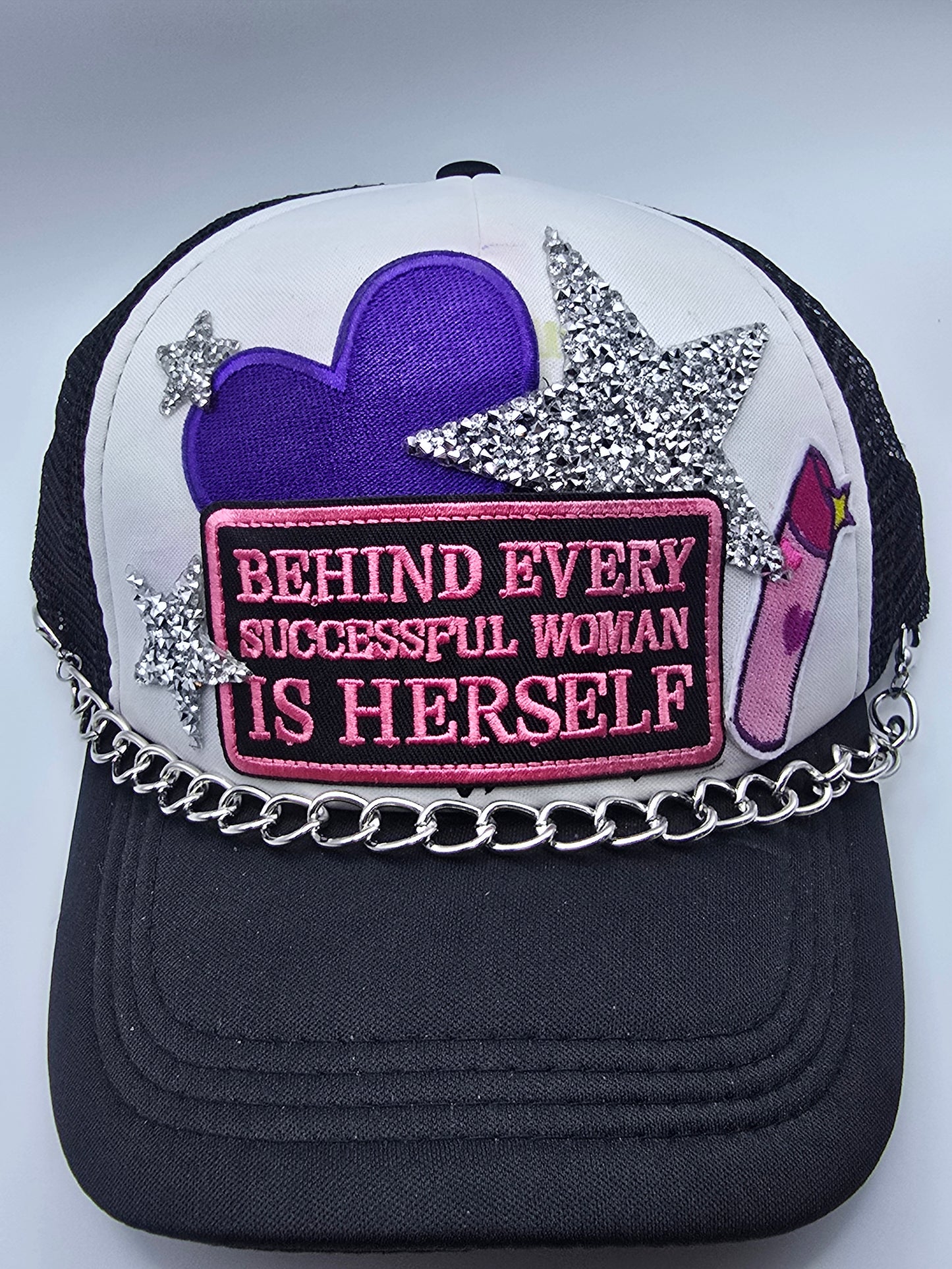 Women's 5 Panel Foam Trucker Hat - 'Behind Every Successful Woman IS HERSELF' Ready-Made Collection